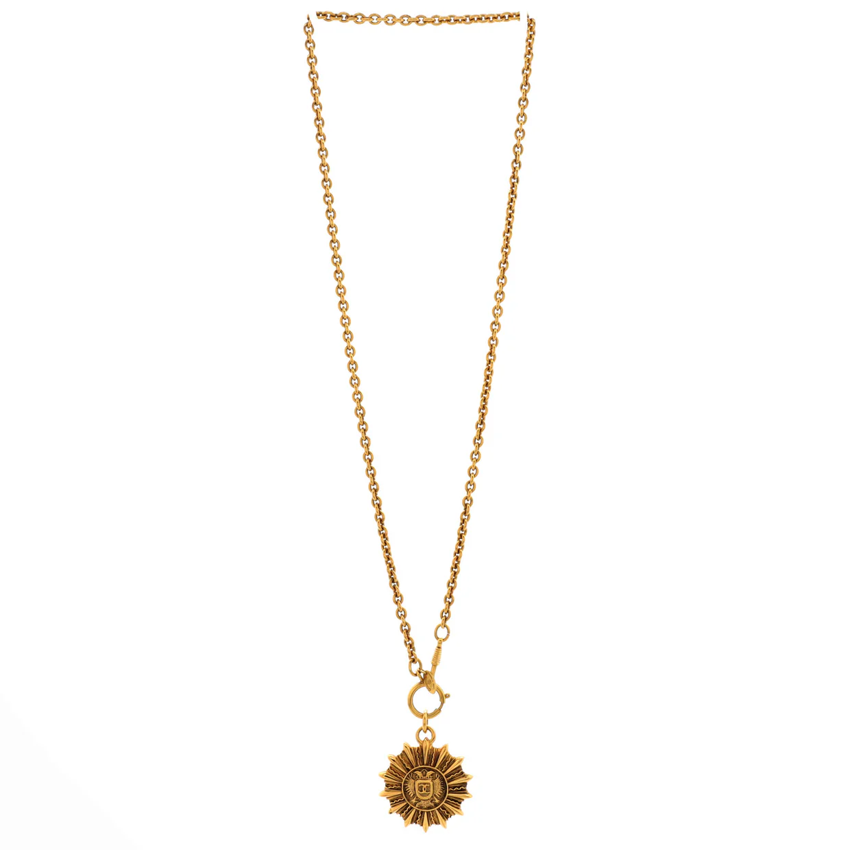 CC Medallion Pendant Necklace Metal - Deep Luxury