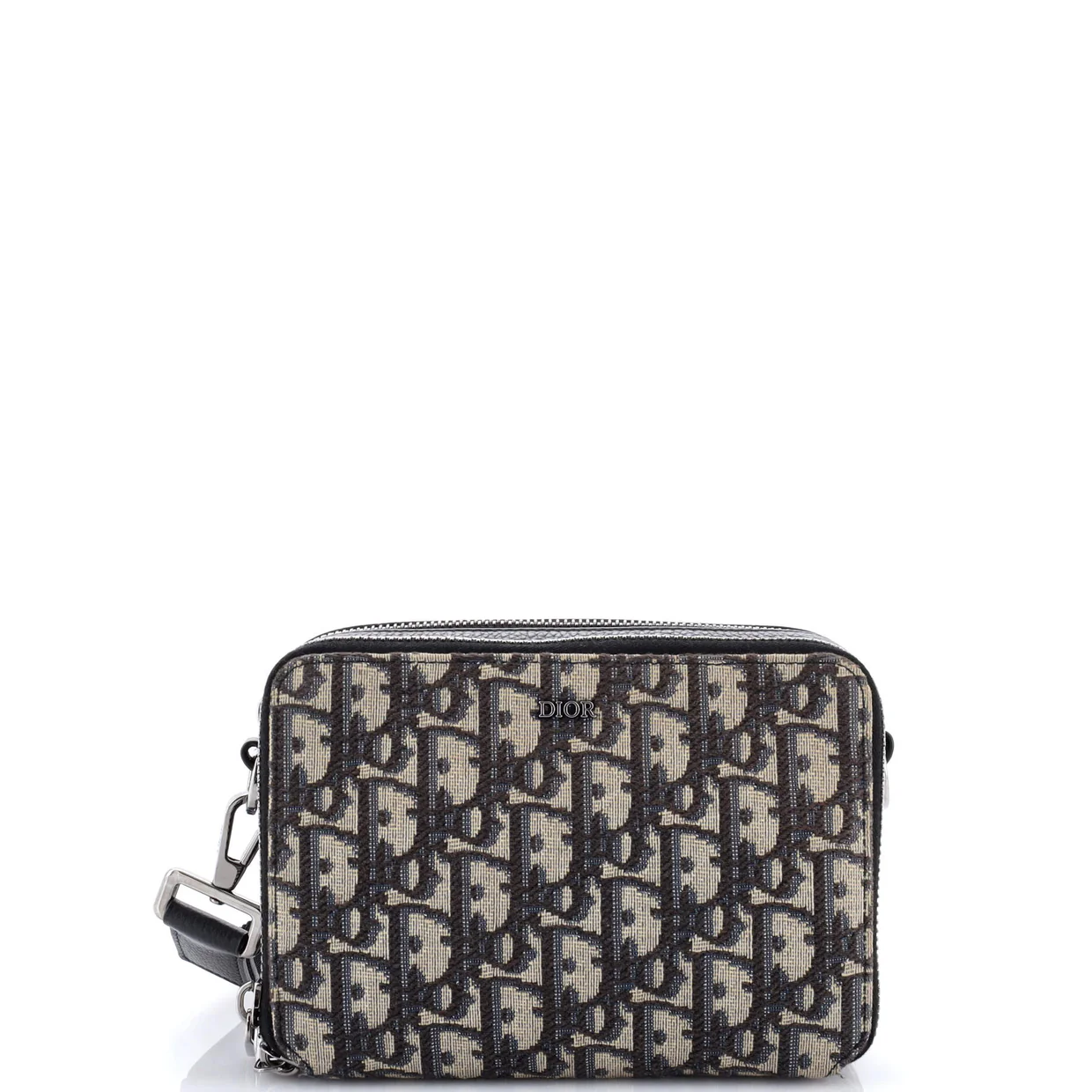 Double Zip Crossbody Pouch Oblique Canvas - Deep Luxury