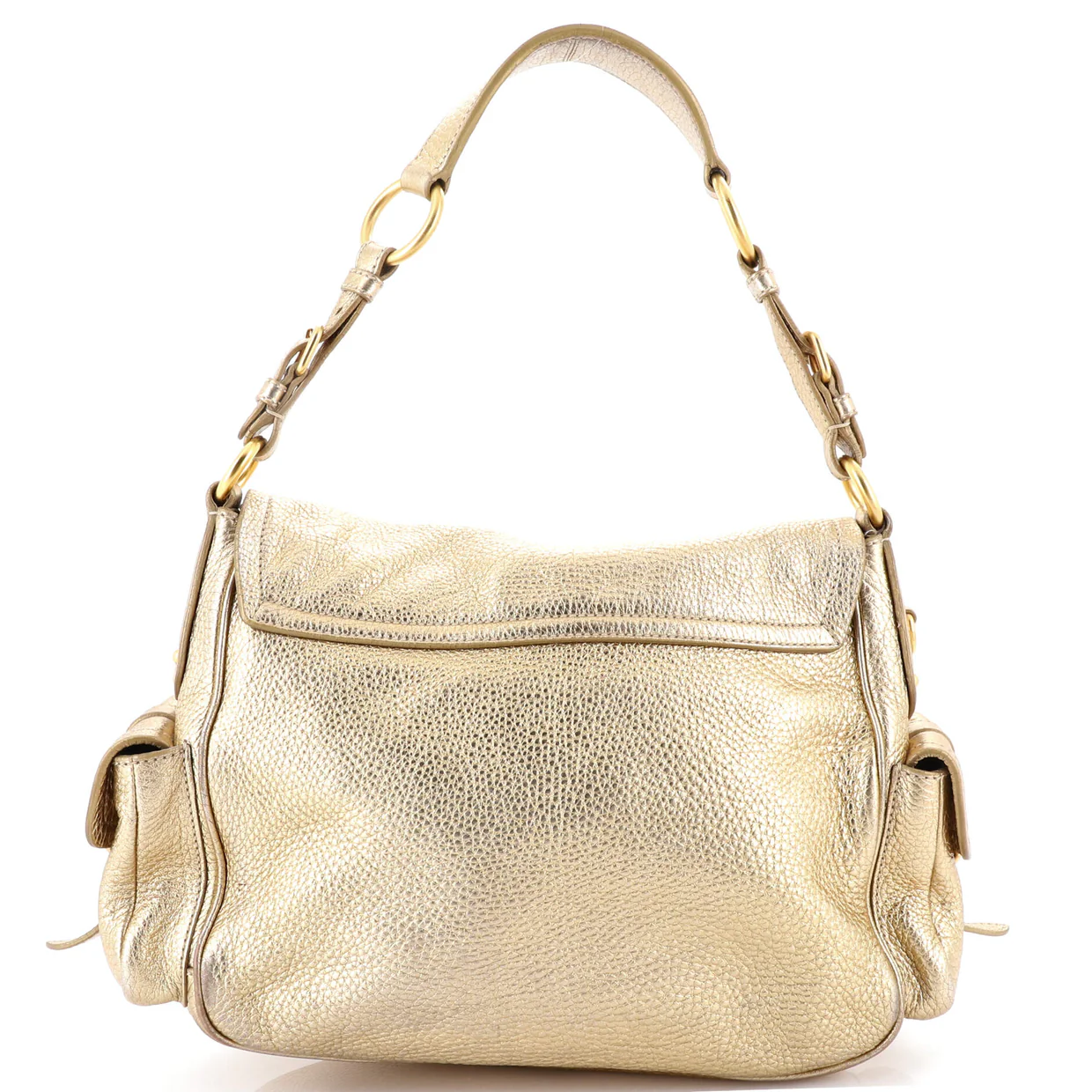 Side Pocket Zip Hobo Vitello Daino Large - Deep Luxury