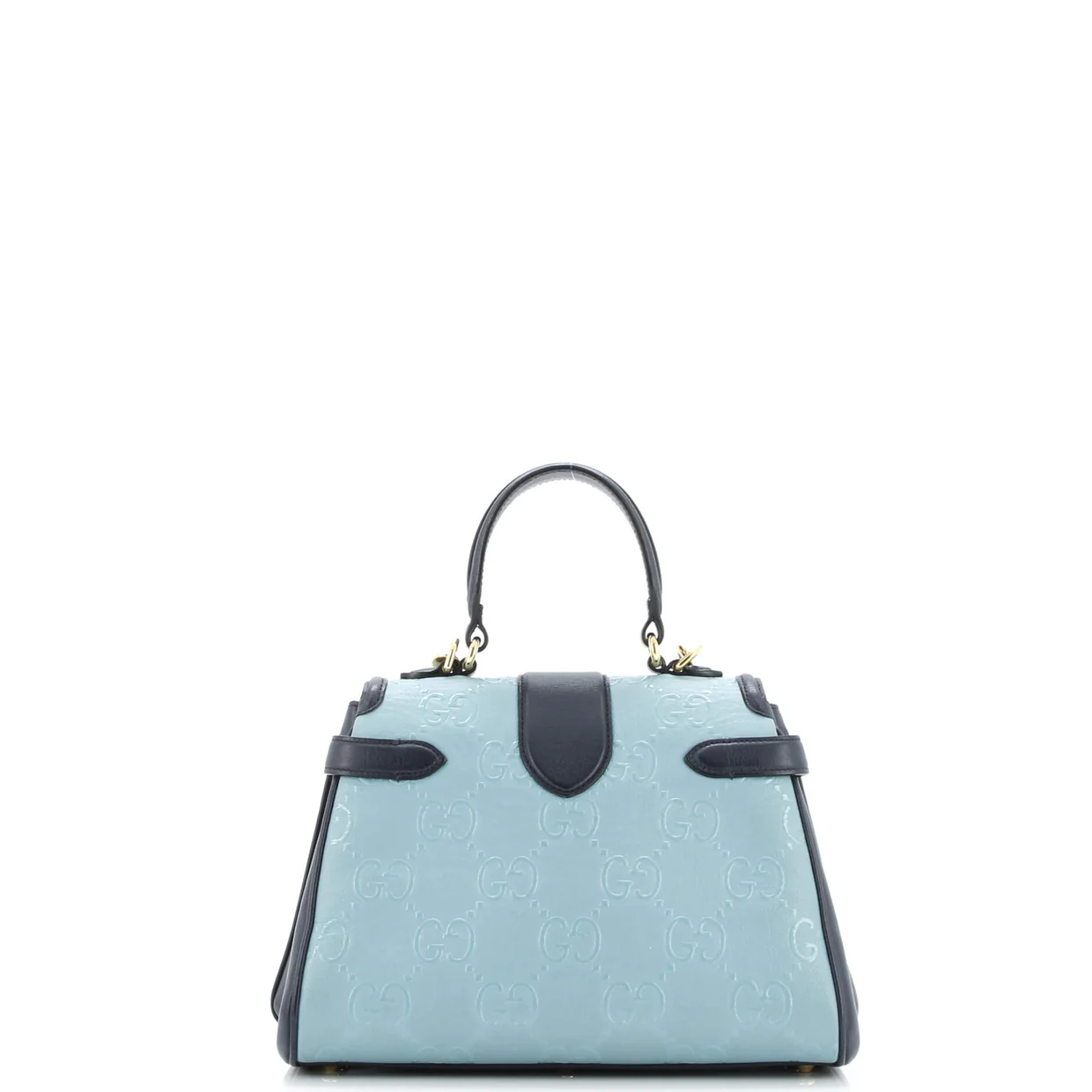 GG Padlock Top Handle Bag GG Embossed Leather Small - Deep Luxury