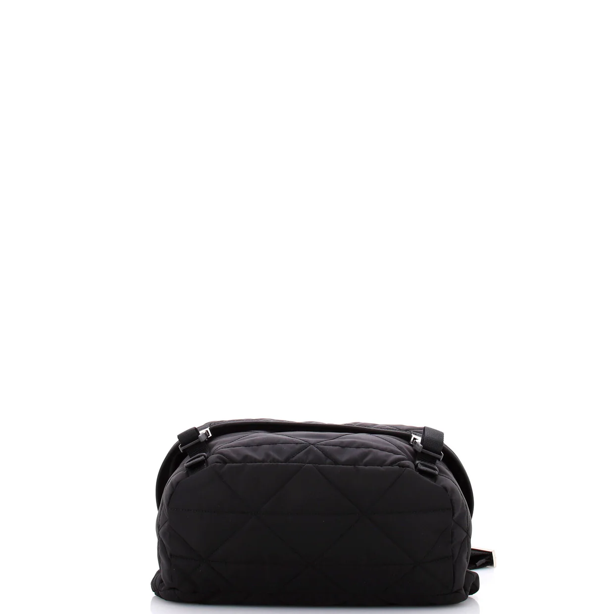 Double Buckle Flap Shoulder Bag Quilted Re-Nylon Medium - Deep Luxury