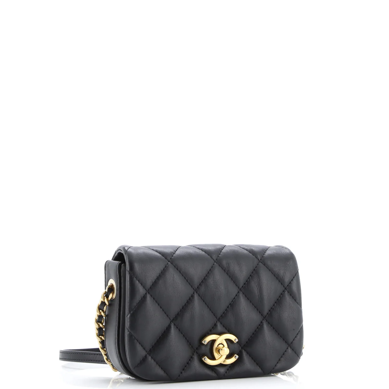 Nailed CC Full Flap Bag Quilted Calfskin Mini - Deep Luxury