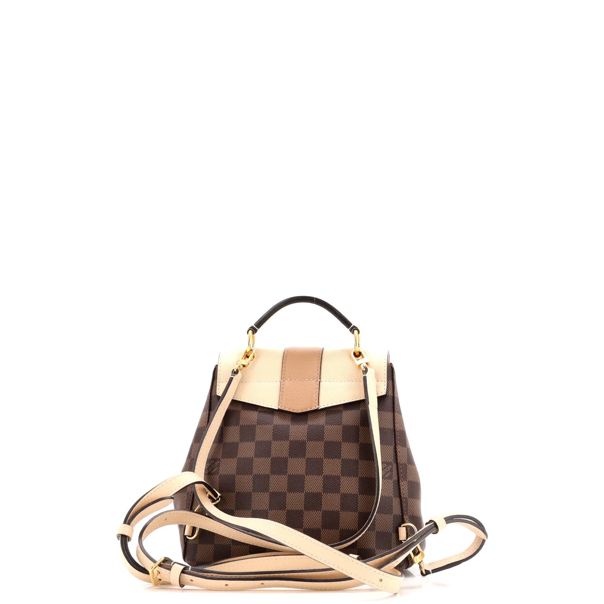 Clapton Backpack Damier and Leather - Deep Luxury