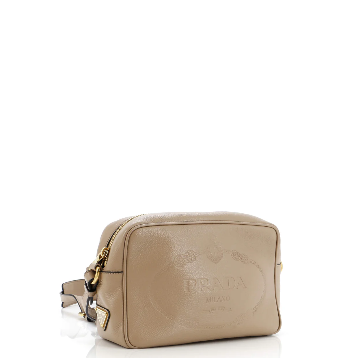 Logo Camera Bag Embossed Leather Small - Deep Luxury
