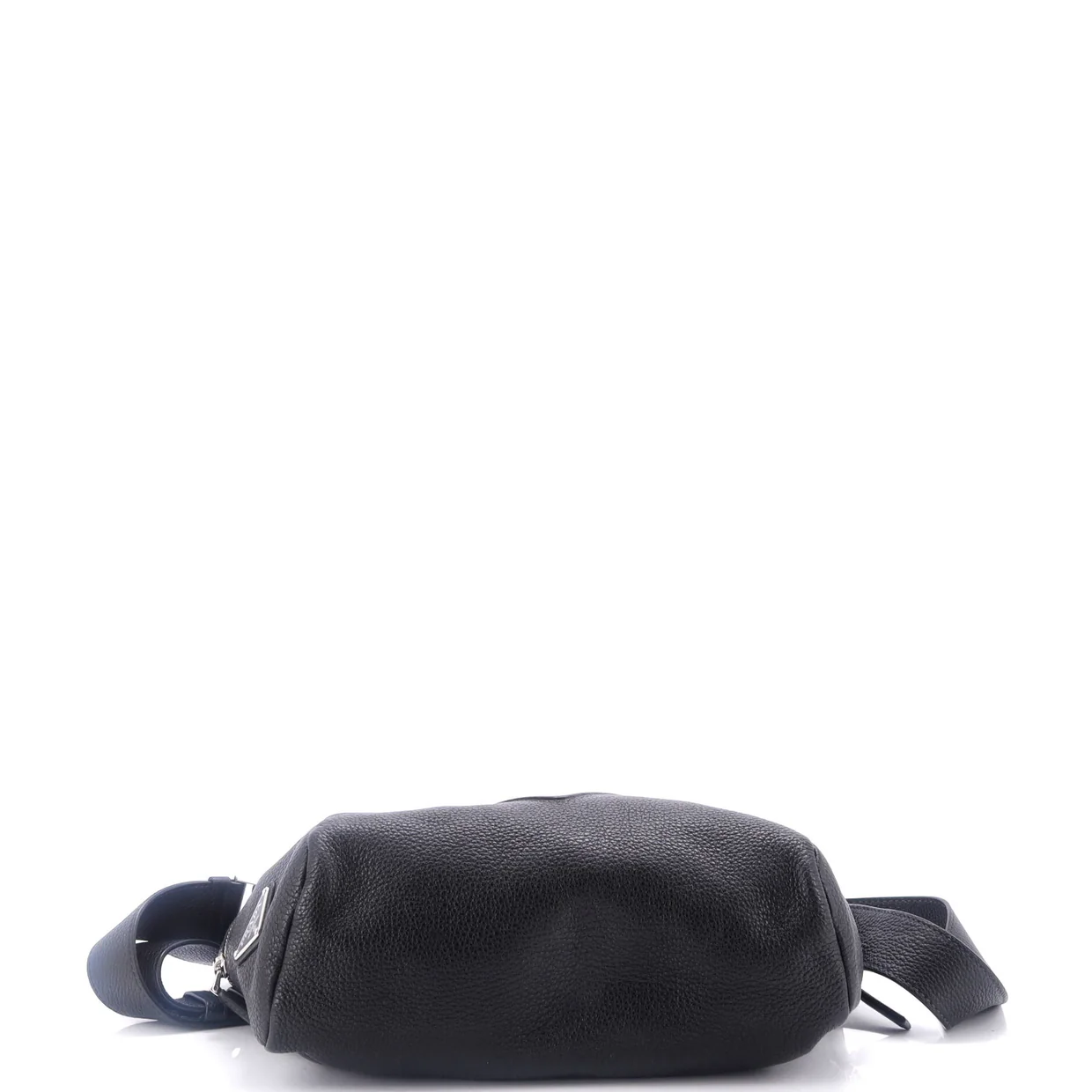 Triangle Logo Embossed Side Zip Shoulder Bag Vitello Daino - Deep Luxury