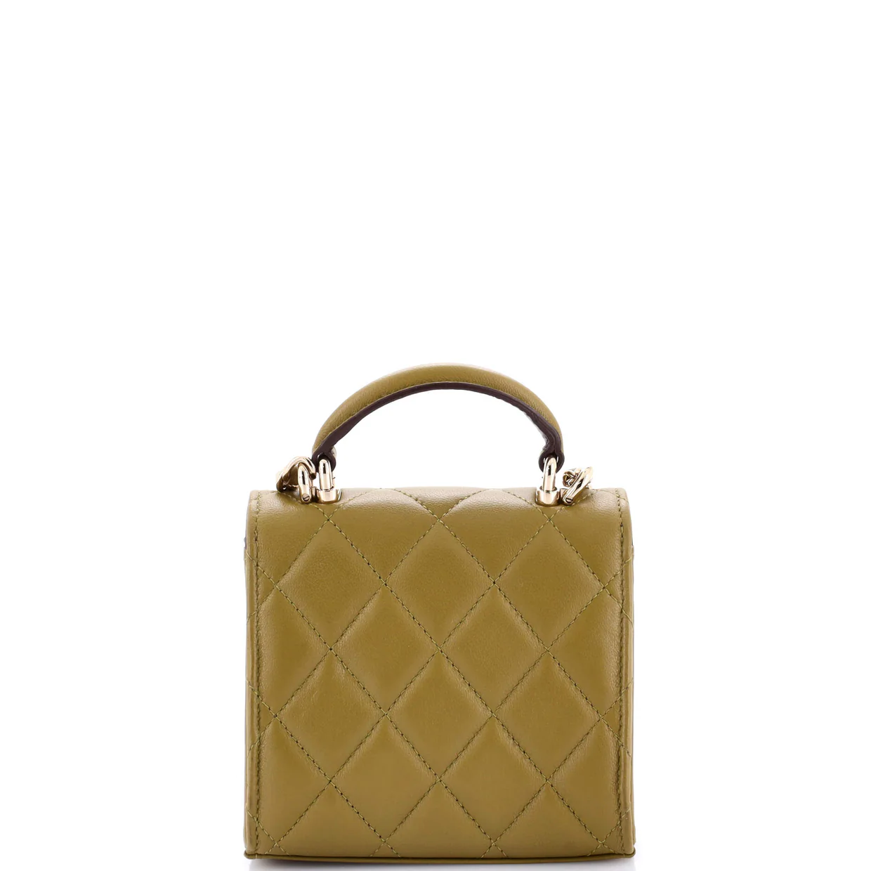 Square Classic Flap Top Handle Clutch with Chain Quilted Lambskin - Deep Luxury