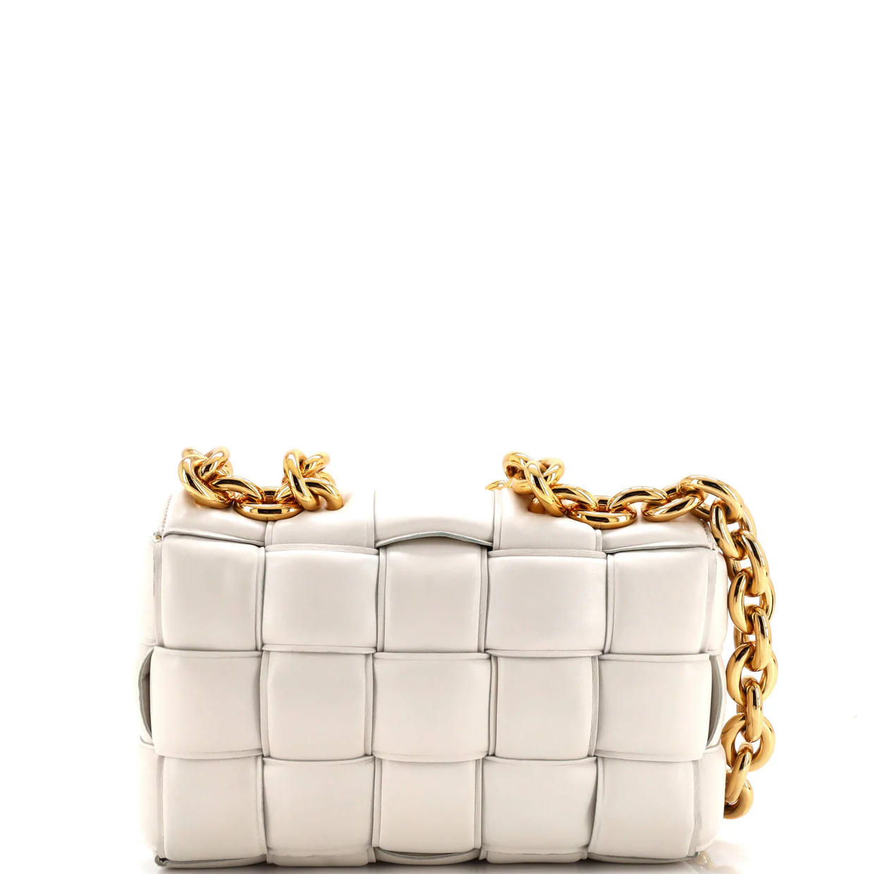 Cassette Chain Crossbody Bag Padded Maxi Intrecciato Leather - Deep Luxury