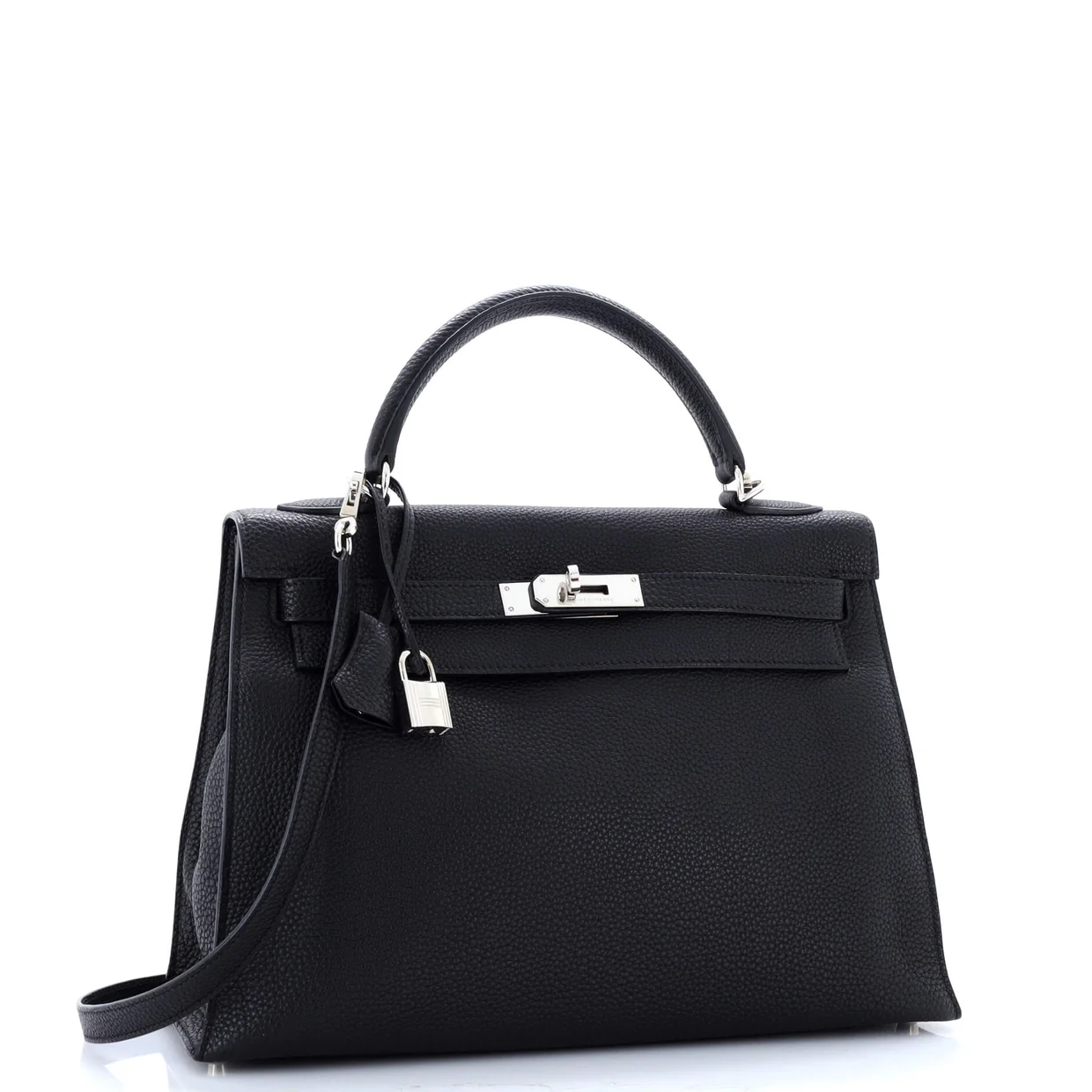 Kelly Handbag Noir Togo with Palladium Hardware 32 - Deep Luxury