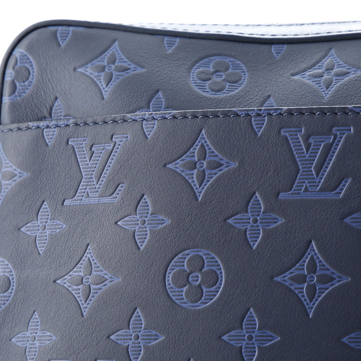 Duo Messenger Bag Monogram Shadow Leather - Deep Luxury