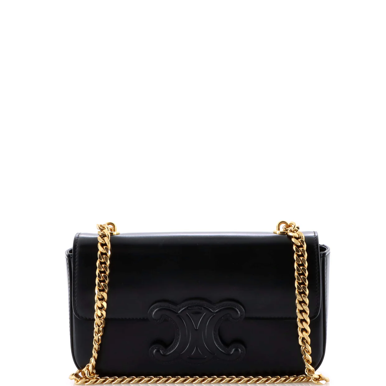Triomphe Chain Shoulder Bag Leather Small - Deep Luxury