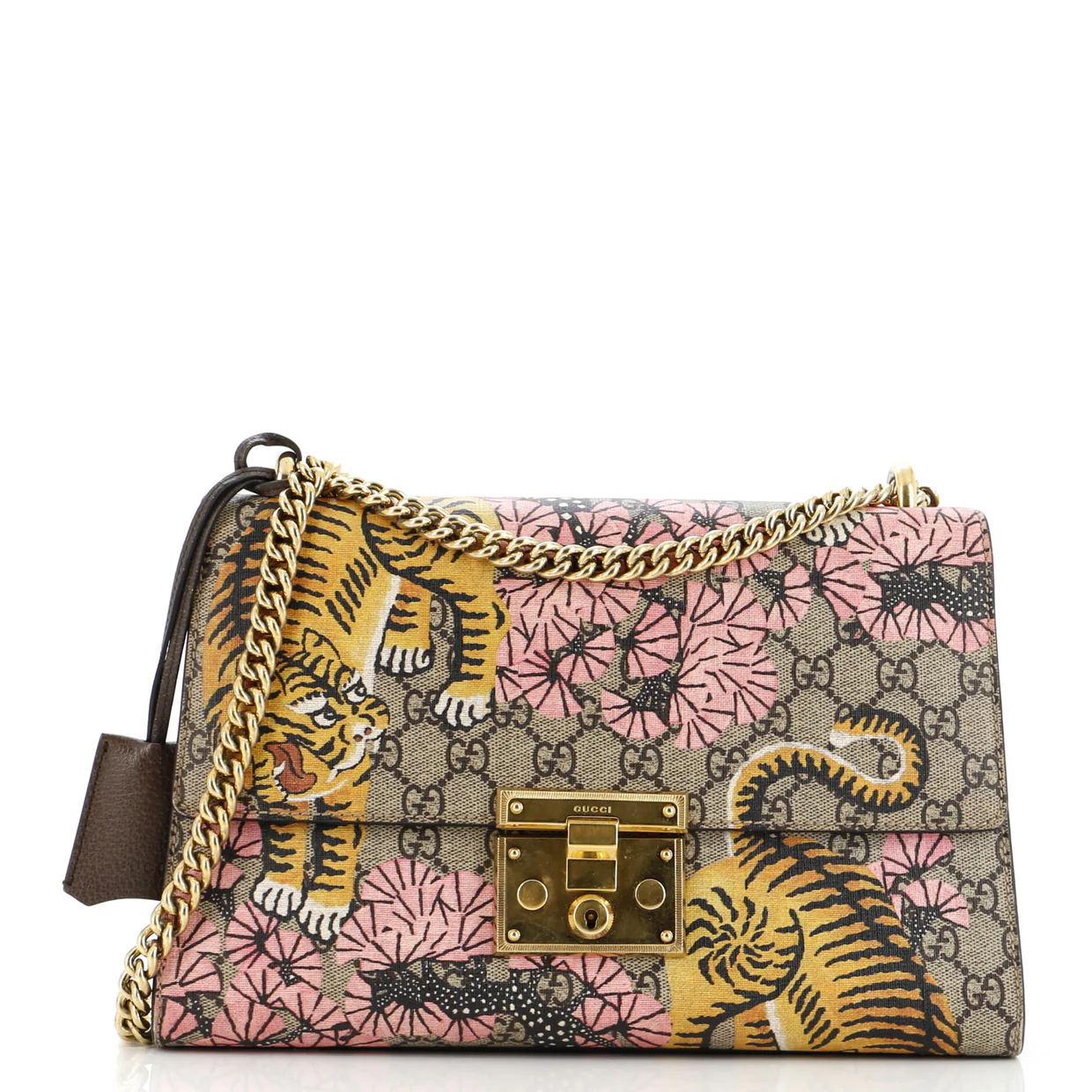 Padlock Shoulder Bag Bengal Print GG Coated Canvas Medium - Deep Luxury