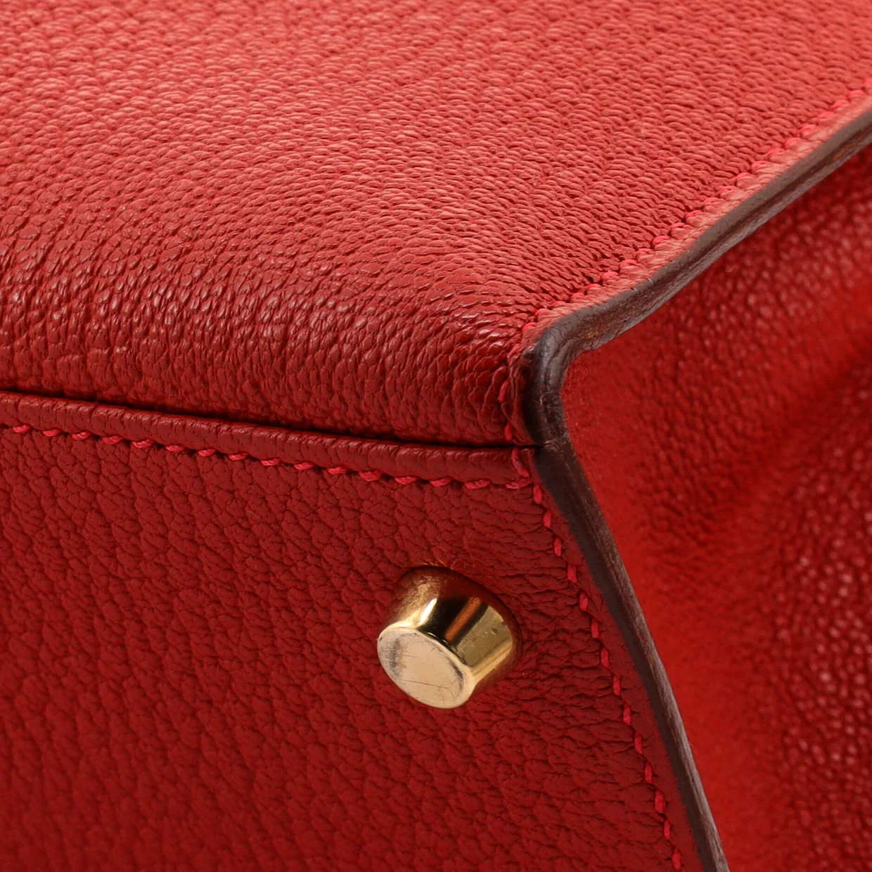 Kelly Handbag Rouge Vif Chevre de Coromandel with Gold Hardware 28 - Deep Luxury