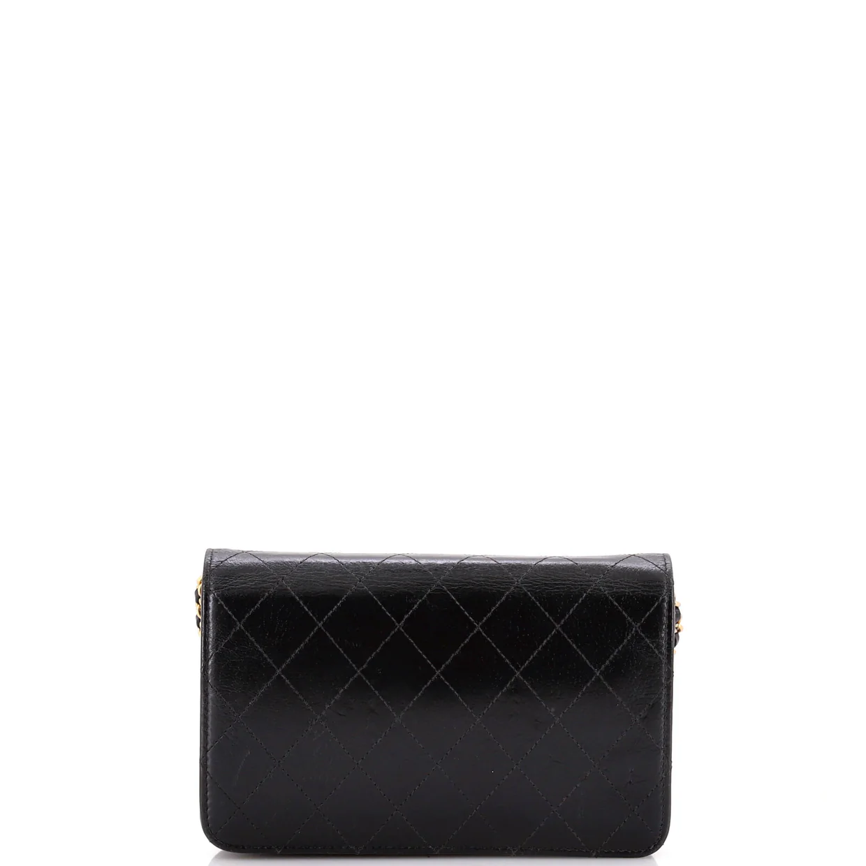 Logo Plate Wallet on Chain Quilted Goatskin - Deep Luxury