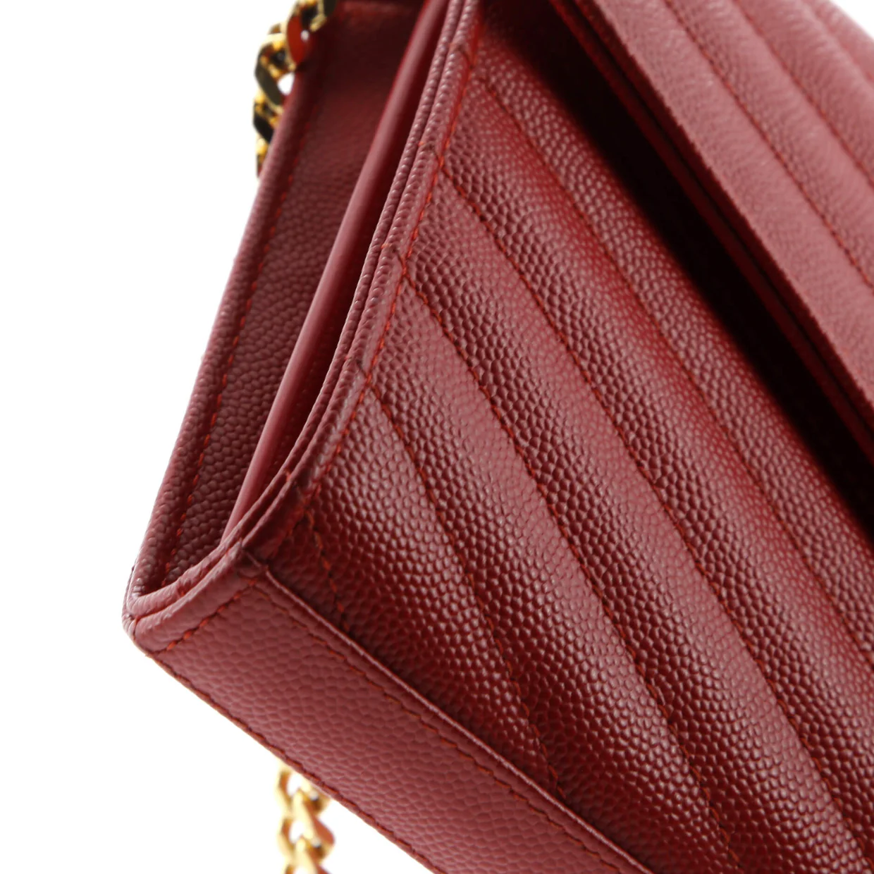 Classic Monogram Wallet on Chain Matelasse Chevron Leather Medium - Deep Luxury