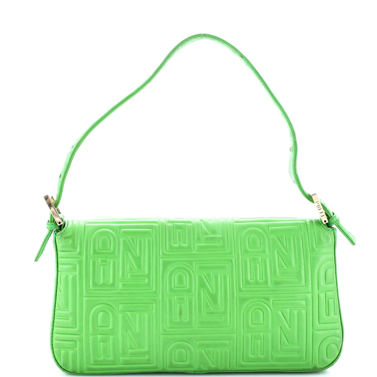 Baguette Bag Logo Embossed Leather Small - Deep Luxury