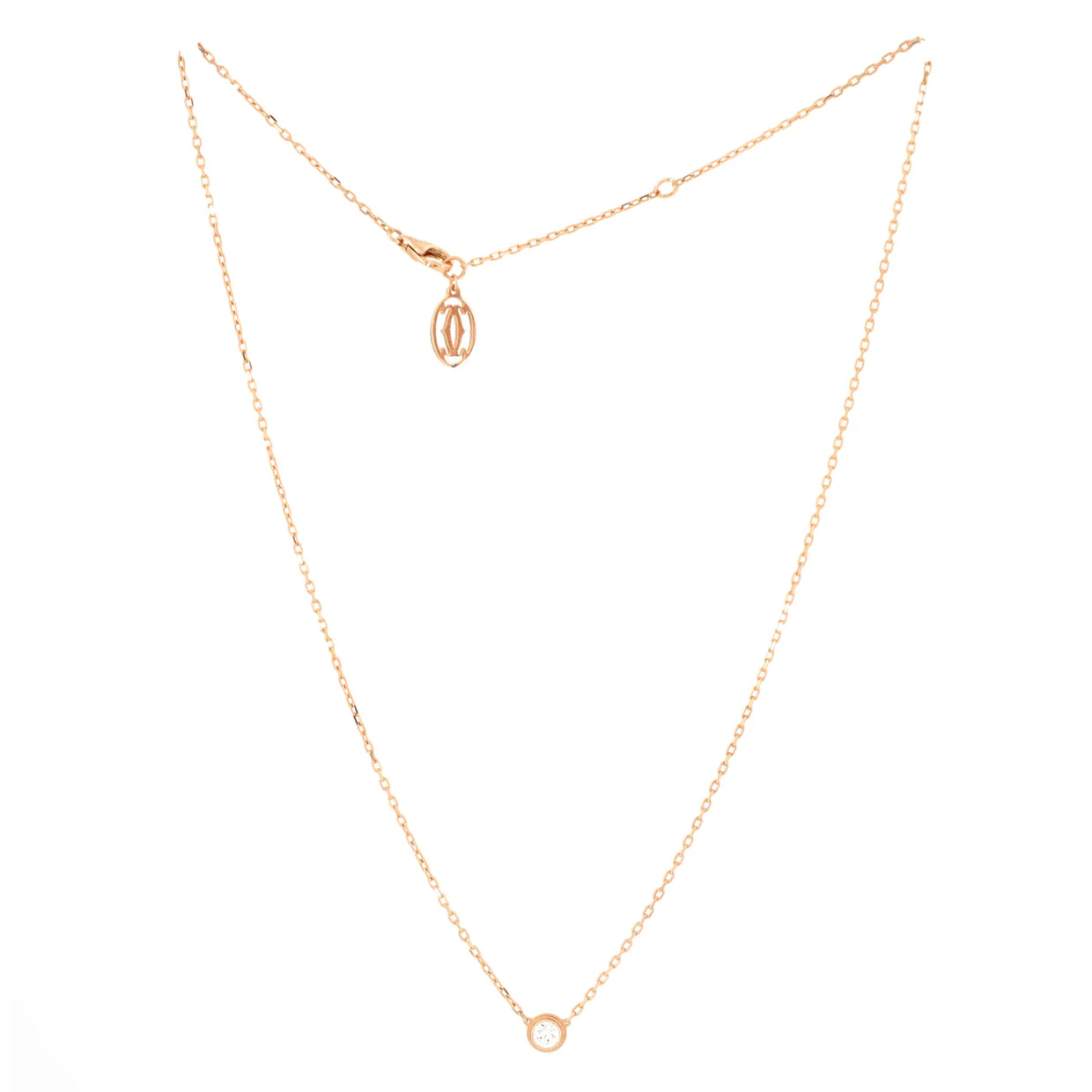 Cartier D'Amour Pendant Necklace 18K Rose Gold with Diamond Large - Deep Luxury