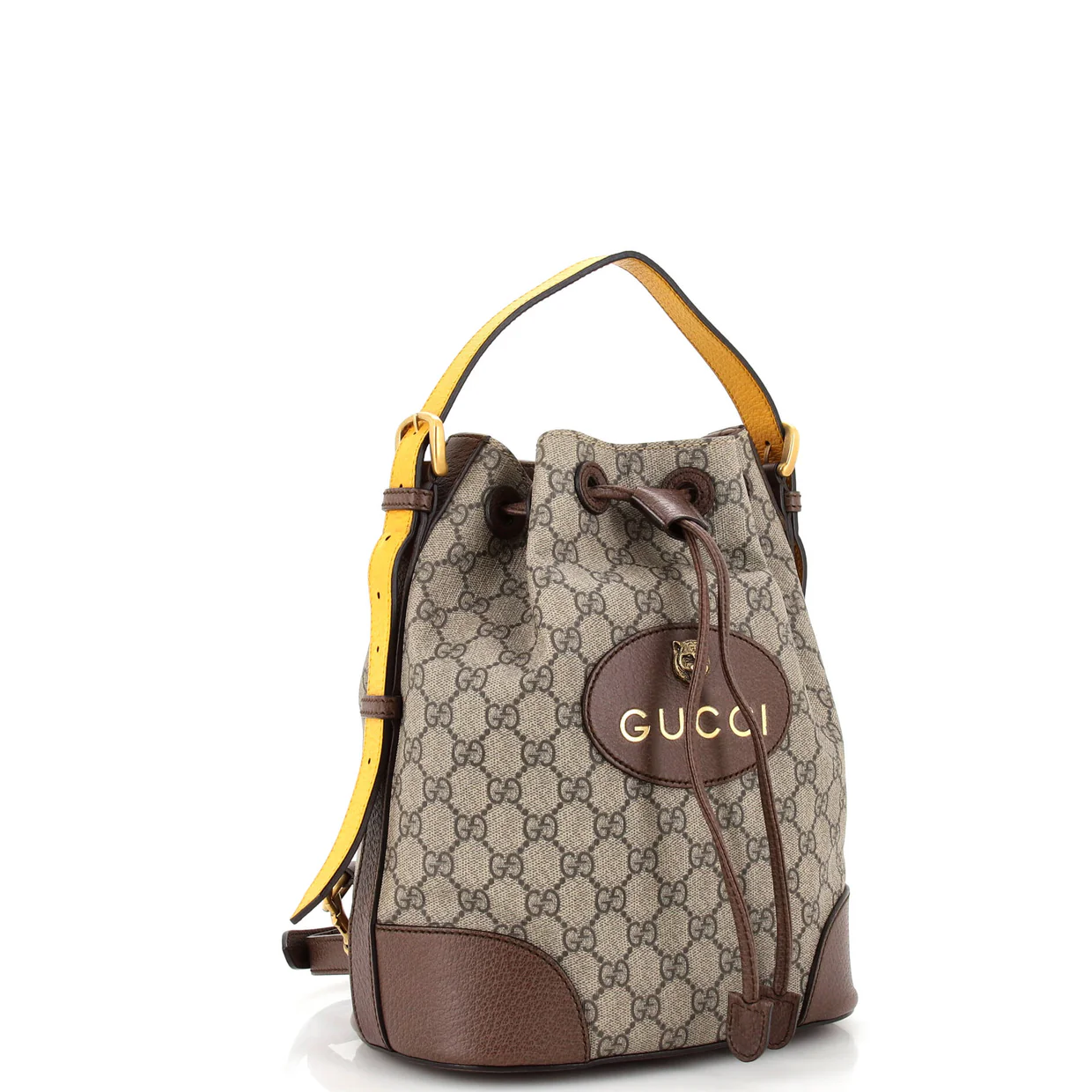 Neo Vintage Drawstring Bucket Backpack GG Coated Canvas Mini - Deep Luxury