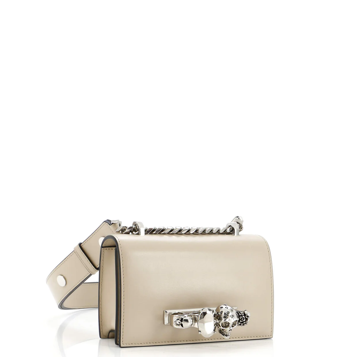 Biker Jewelled Flap Satchel Leather Mini - Deep Luxury