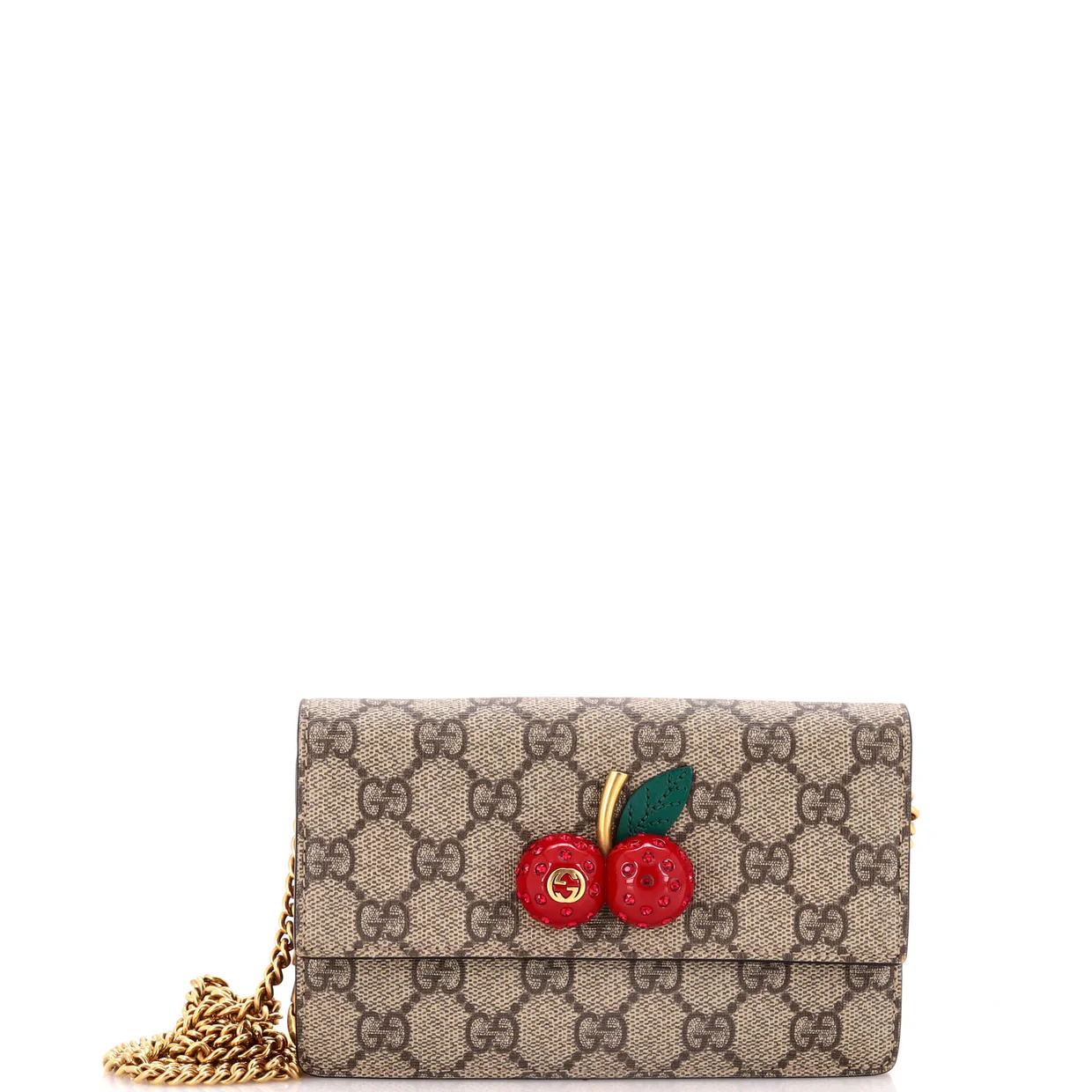 Cherries Wallet on Chain GG Coated Canvas Mini - Deep Luxury