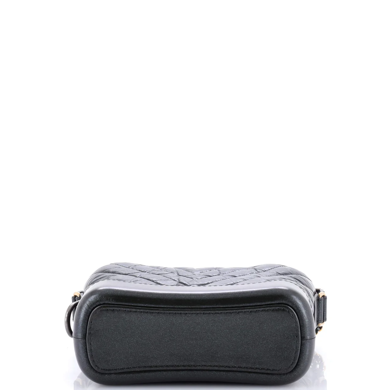 Gabrielle Hobo Chevron Metallic Aged Calfskin Small - Deep Luxury