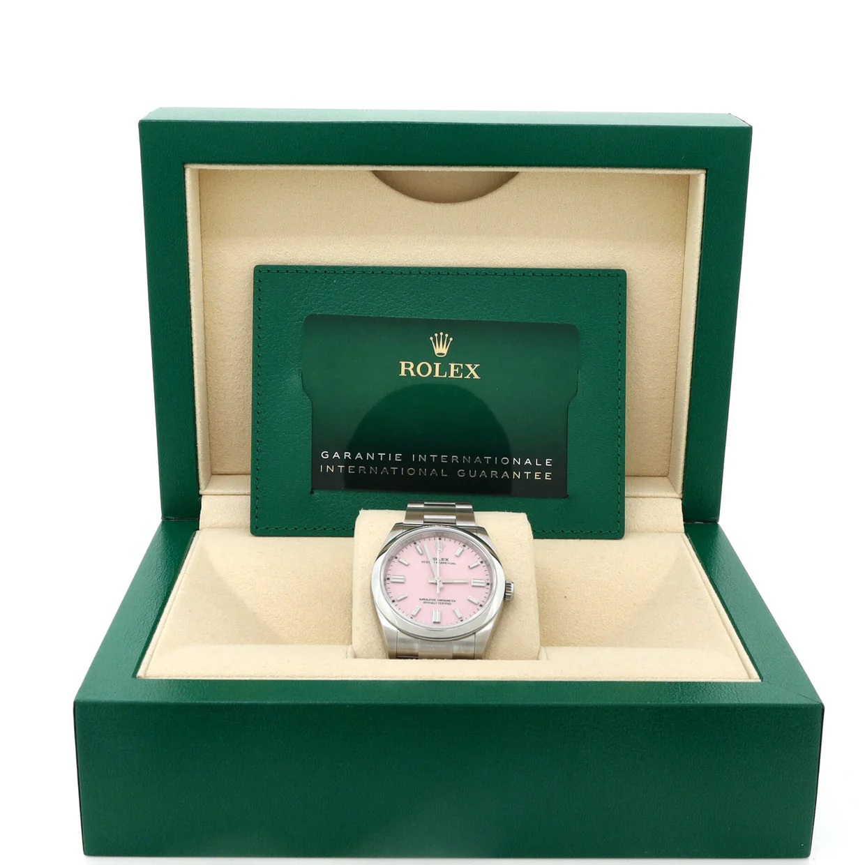 Oyster Perpetual Candy Pink Automatic Watch Stainless Steel 36 - Deep Luxury