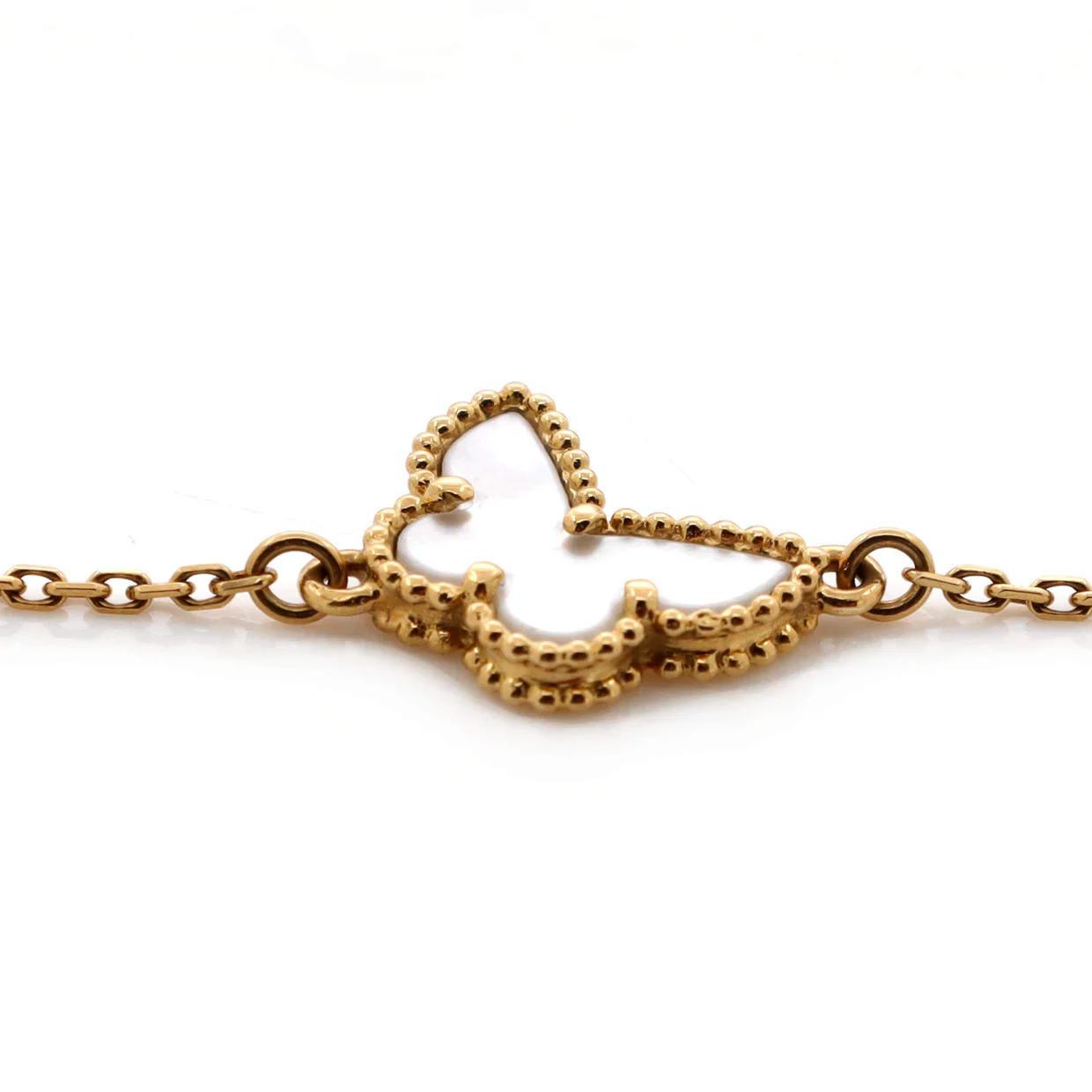Sweet Alhambra Butterfly Bracelet 18K Yellow Gold and Mother of Pearl - Deep Luxury