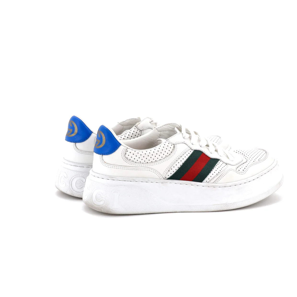 Chunky B Web Sneakers Perforated Leather - Deep Luxury