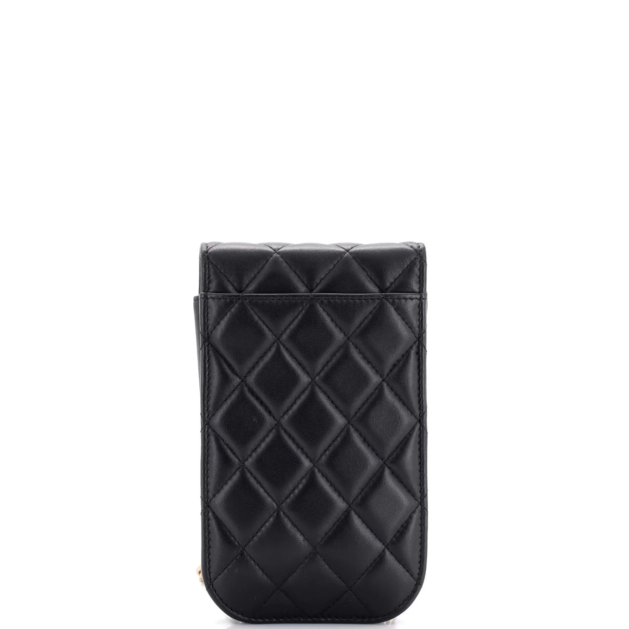 CC Flap Phone Holder Crossbody Bag Quilted Lambskin - Deep Luxury
