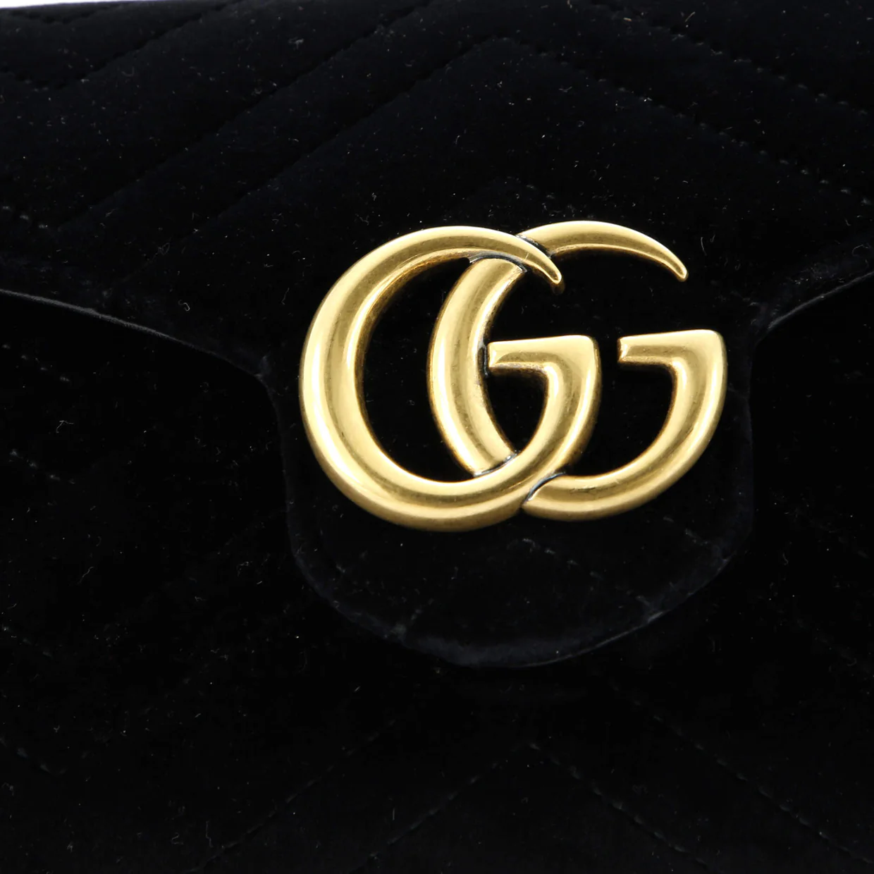 GG Marmont Chain Wallet Matelasse Velvet Mini - Deep Luxury