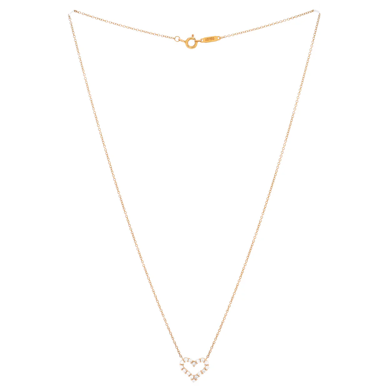 Heart Pendant Necklace 18K Yellow Gold with Diamonds Small - Deep Luxury