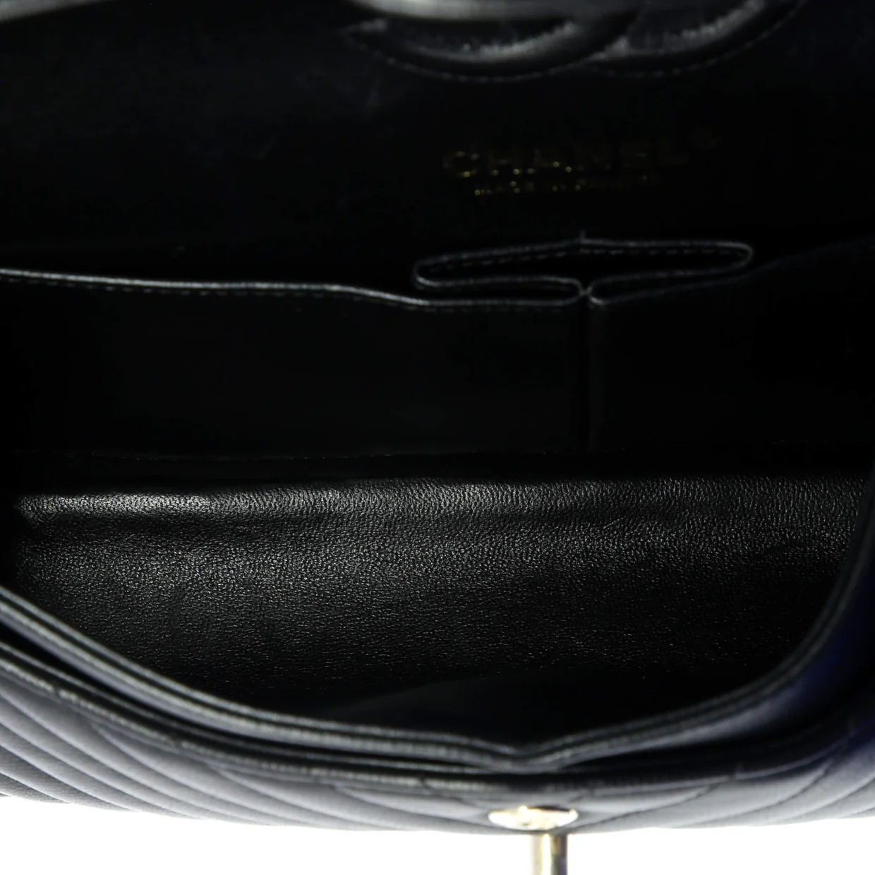 Classic Double Flap Bag Chevron Caviar Small - Deep Luxury