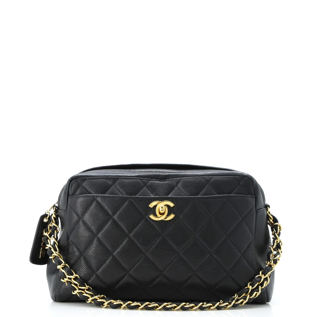 Vintage Front Pocket Camera Bag Quilted Caviar Small - Deep Luxury