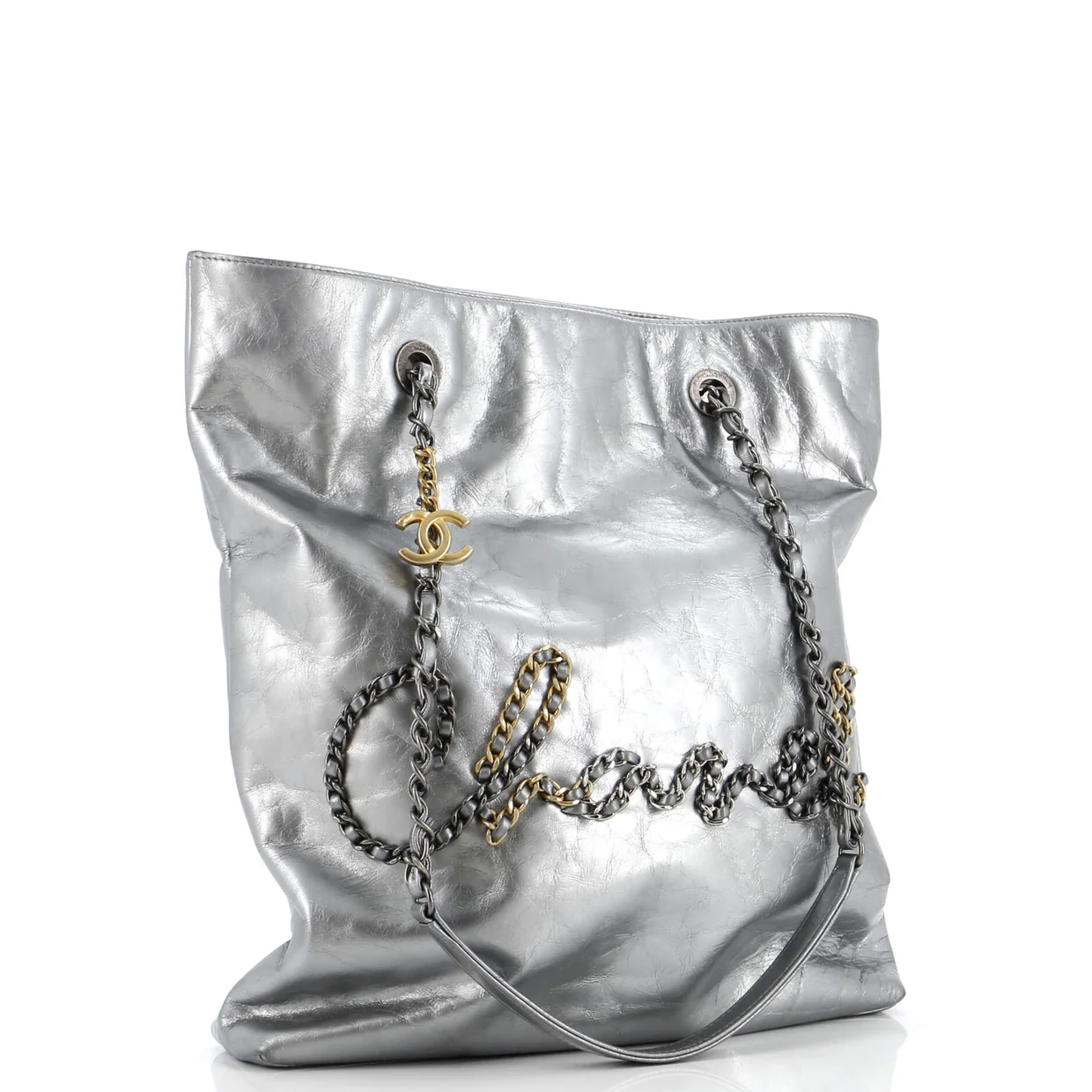 Signature Shopping Tote Leather with Metal - Deep Luxury