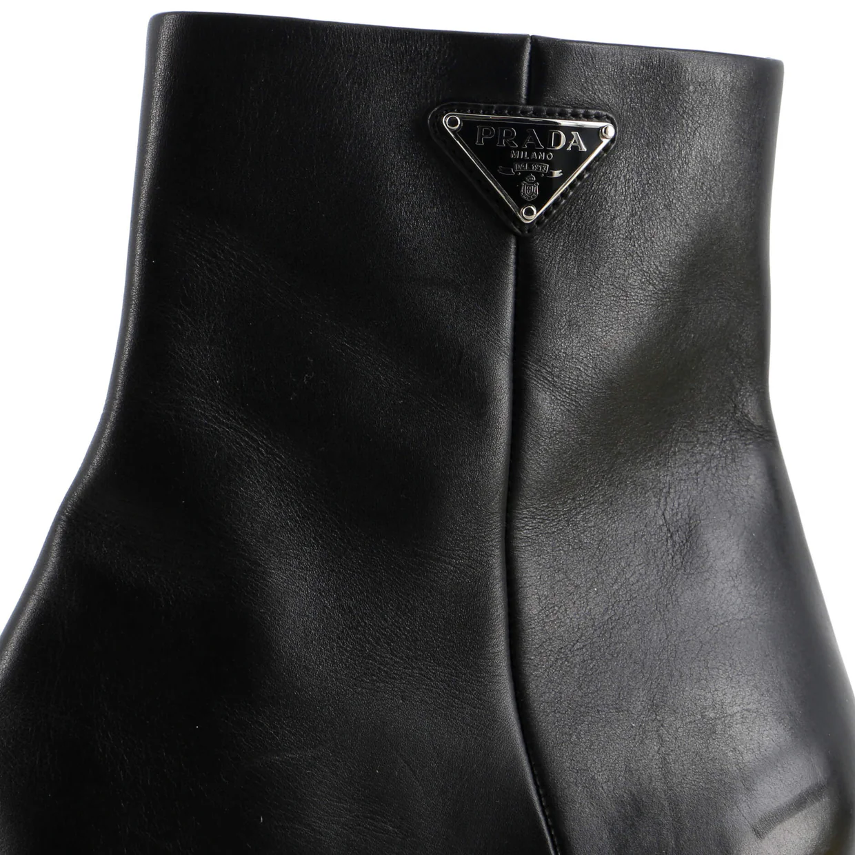 Women's Triangle Logo Ankle Boots Leather - Deep Luxury