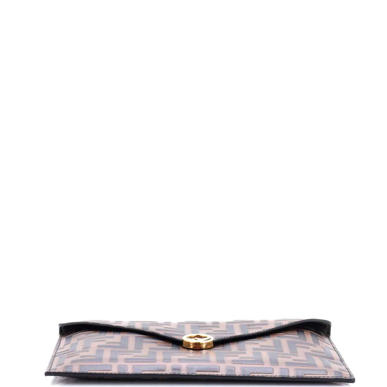 F is Fendi Envelope Flat Pouch Zucca Embossed Leather Large - Deep Luxury