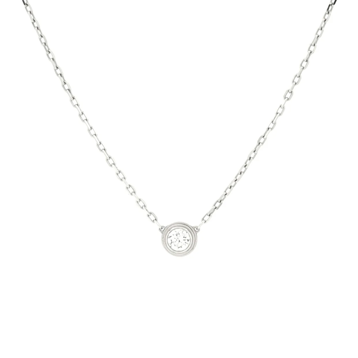Cartier D'Amour Pendant Necklace 18K White Gold with Diamond Large - Deep Luxury