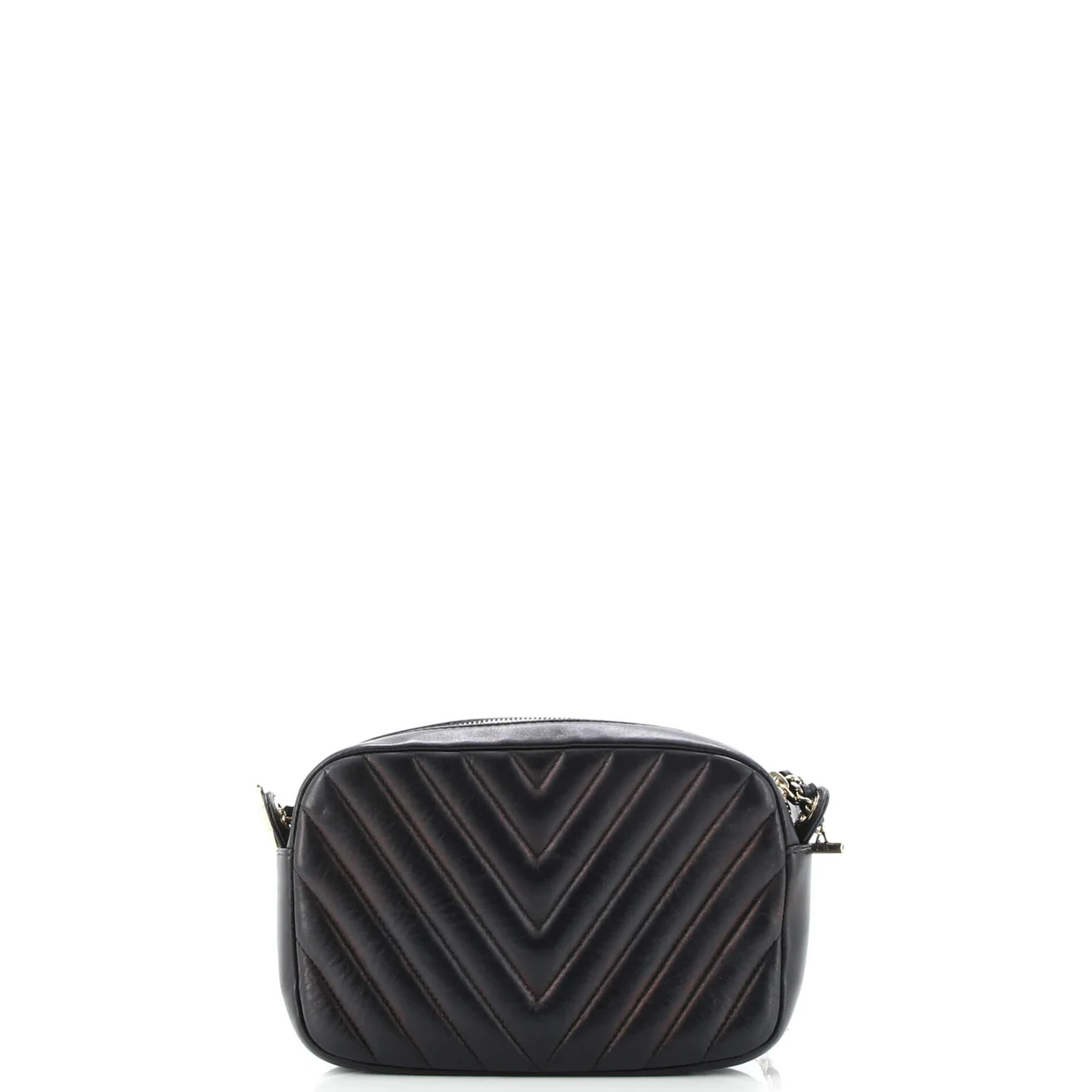 CC Camera Case with Chain Chevron Lambskin Small - Deep Luxury
