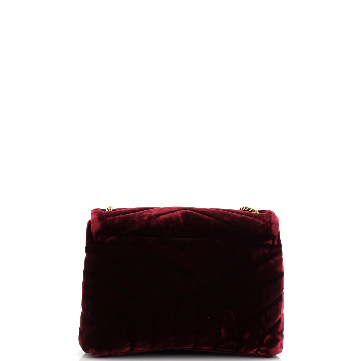 Loulou Shoulder Bag Matelasse Chevron Velvet Small - Deep Luxury