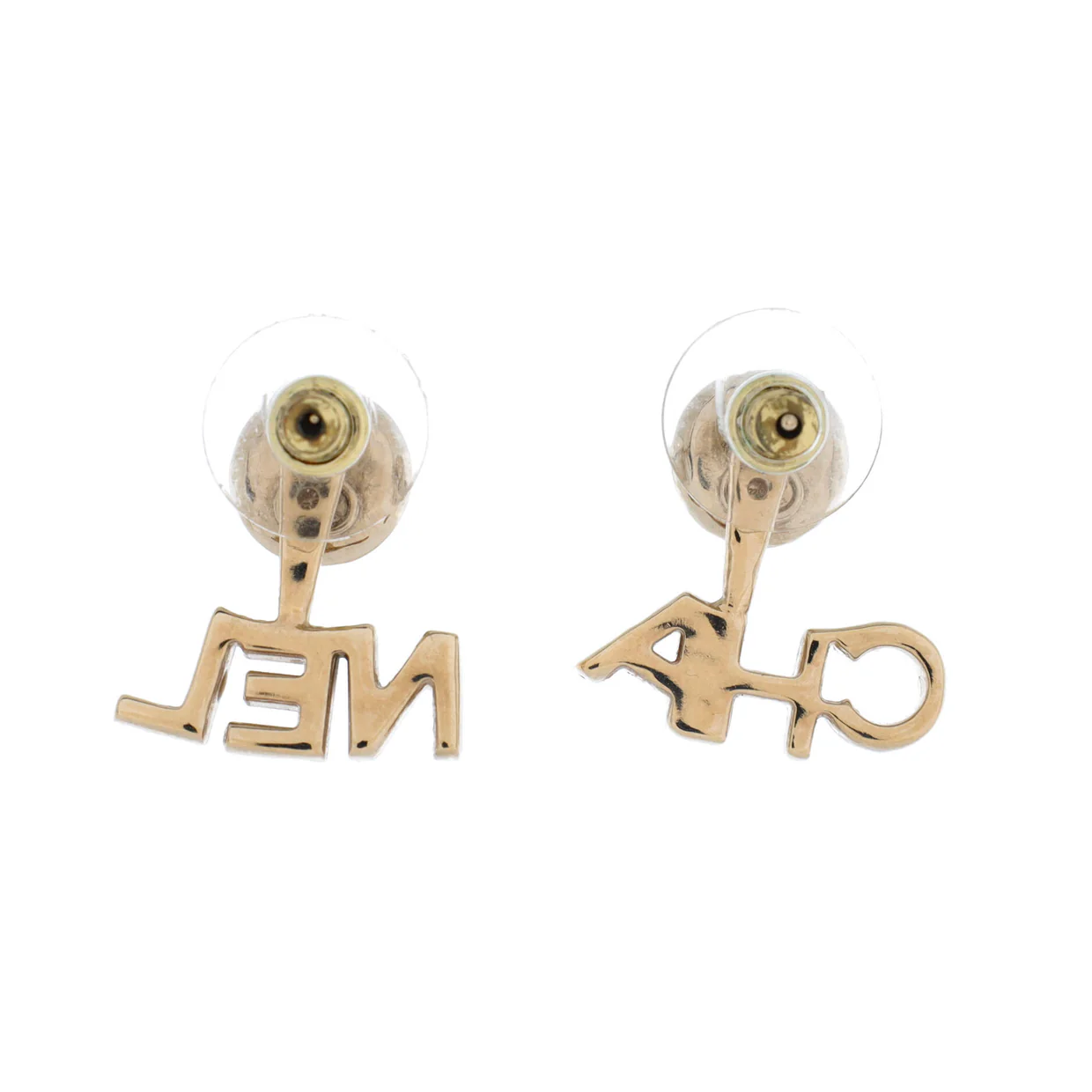 CHA-NEL Drop CC Stud Earrings Metal with Crystals and Faux Pearls - Deep Luxury