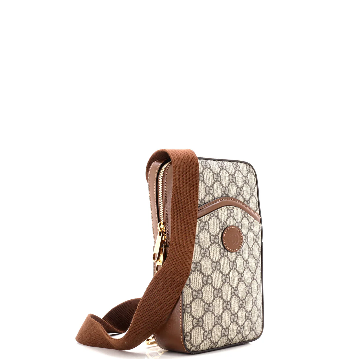 Interlocking G Patch Sling Bag GG Coated Canvas Small - Deep Luxury