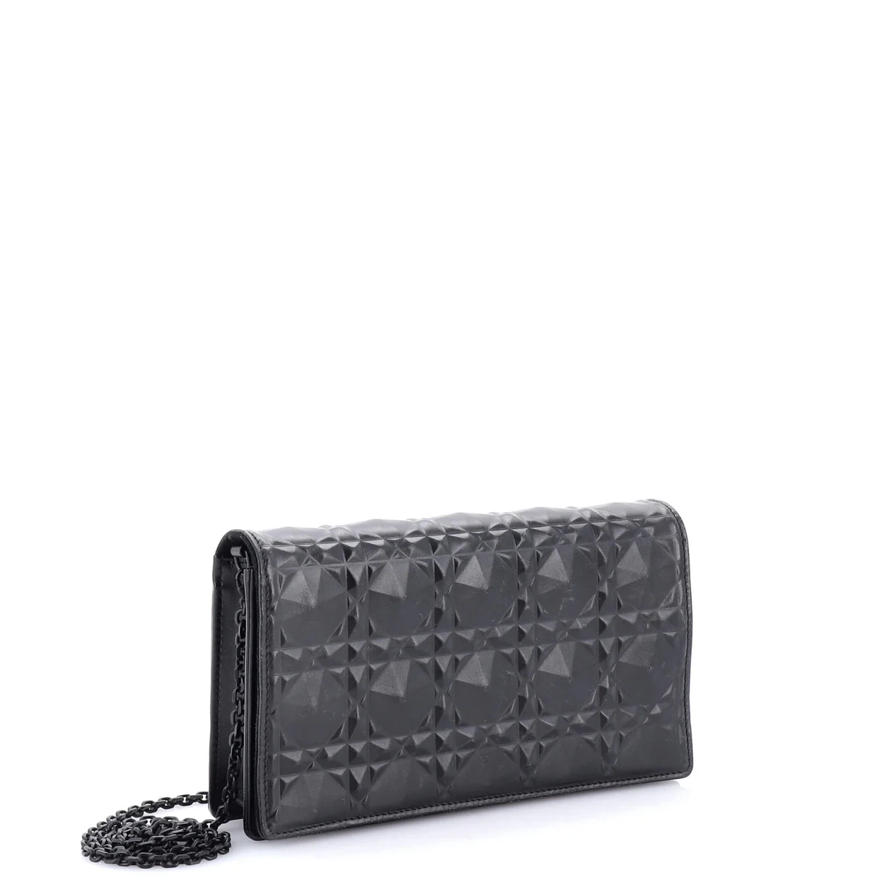 Lady Dior Chain Pouch Diamond Motif Cannage Calfskin - Deep Luxury