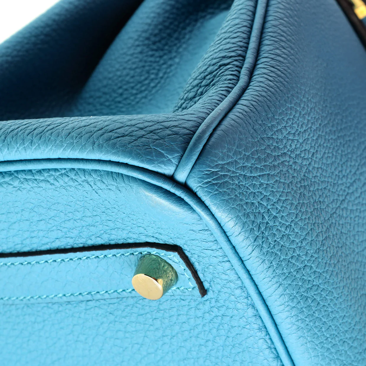 Birkin Handbag Turquoise Togo with Gold Hardware 30 - Deep Luxury