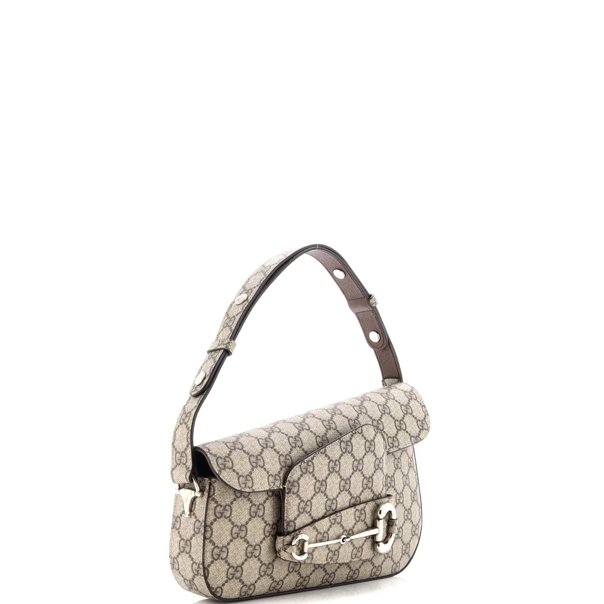 Horsebit 1955 Asymmetric Shoulder Bag GG Coated Canvas Small - Deep Luxury