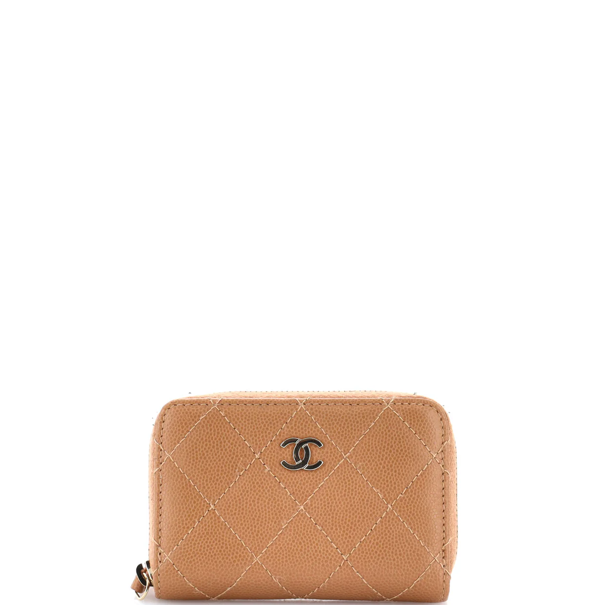 CC Zip Coin Purse Quilted Caviar Small - Deep Luxury