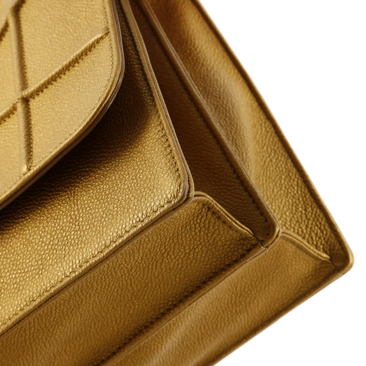 Diorama Chain Satchel Grained Leather Large - Deep Luxury