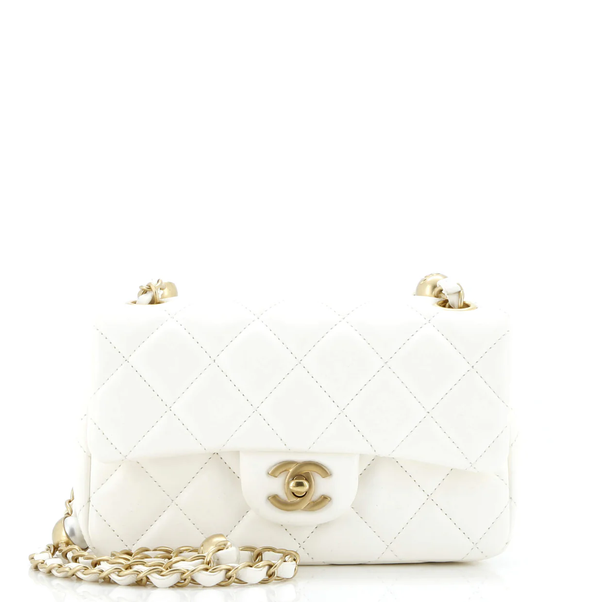 Pearl Station Classic Flap Bag Quilted Lambskin Mini - Deep Luxury