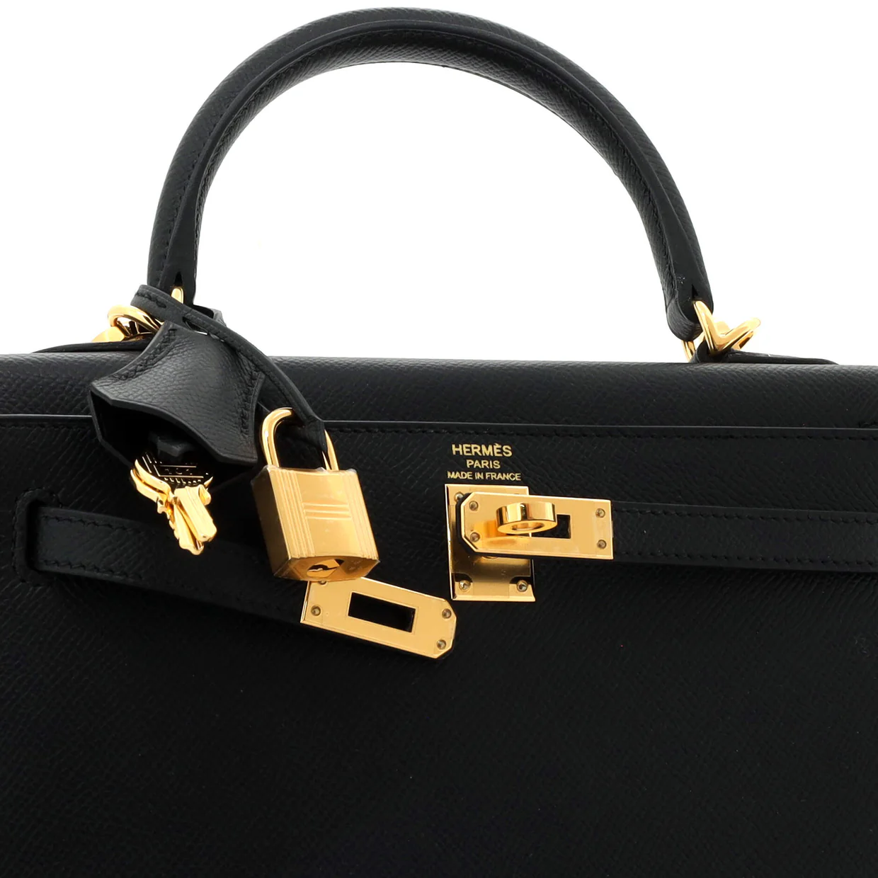 Kelly Handbag Noir Epsom with Gold Hardware 25 - Deep Luxury