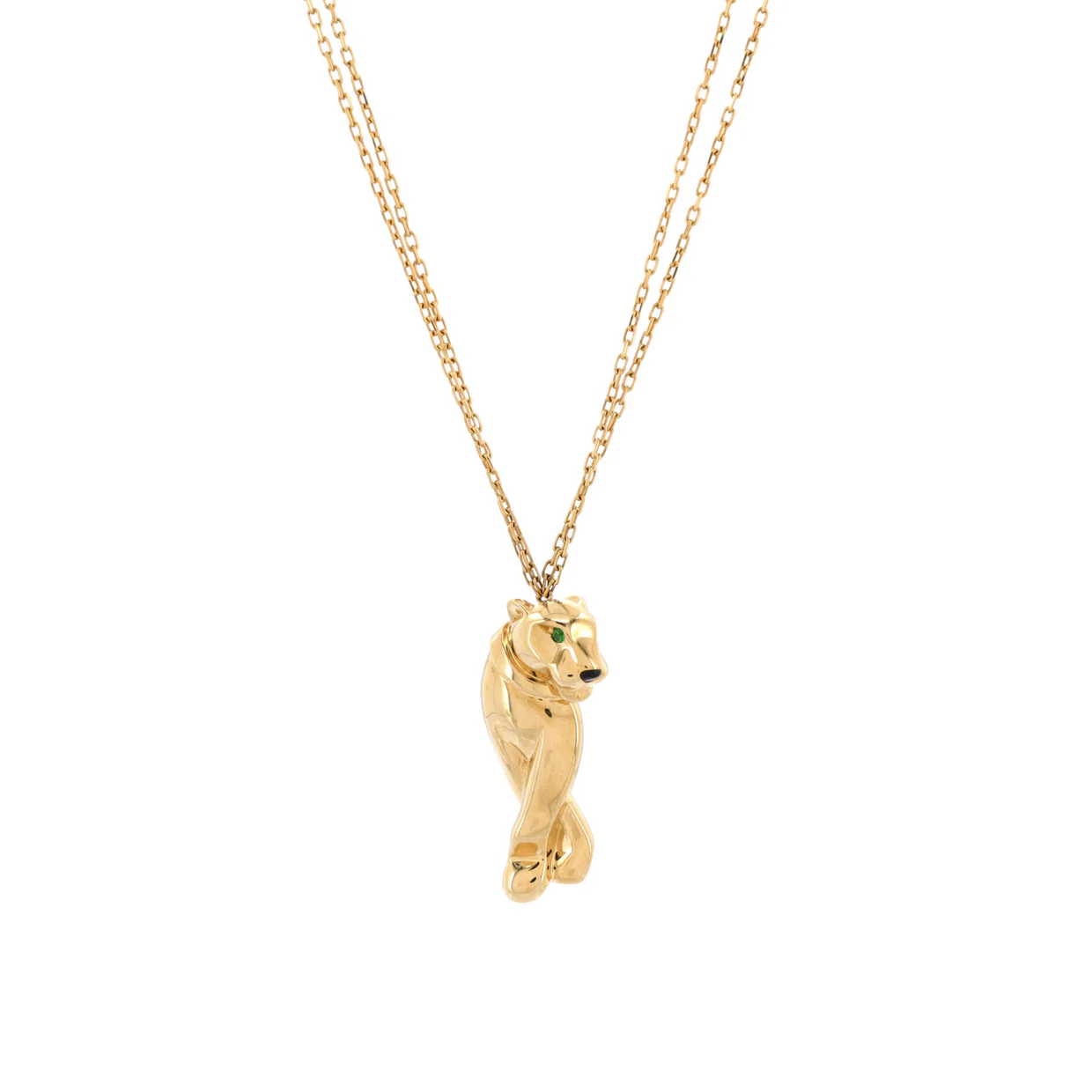Panthere de Cartier Pendant Necklace 18K Yellow Gold with Tsavorite and Onyx - Deep Luxury