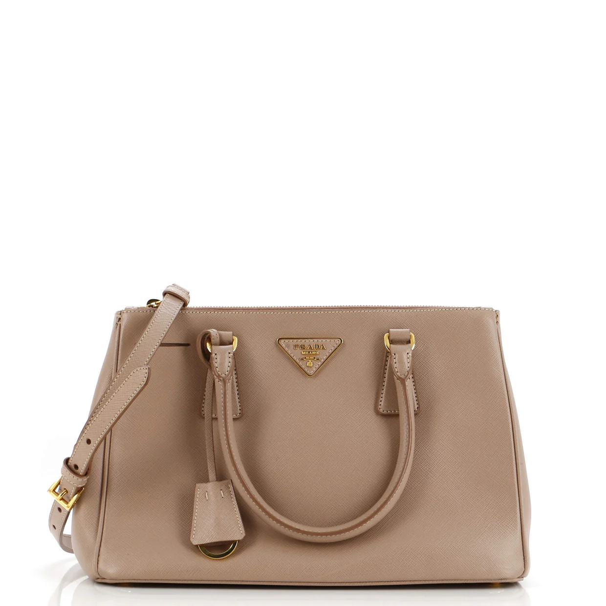 Double Zip Lux Tote Saffiano Leather Small - Deep Luxury