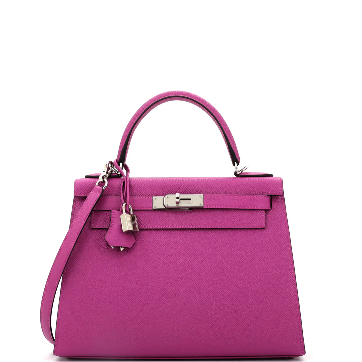 Kelly Handbag Rose Pourpre Epsom with Palladium Hardware 28 - Deep Luxury